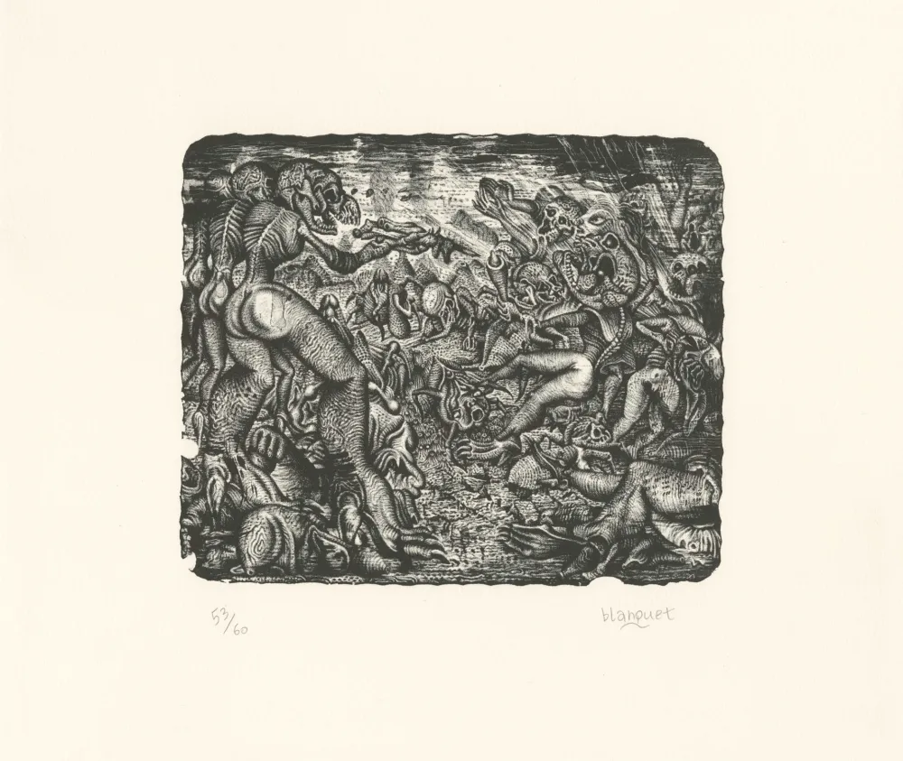 Lithografie Blanquet - Rixe Urticante