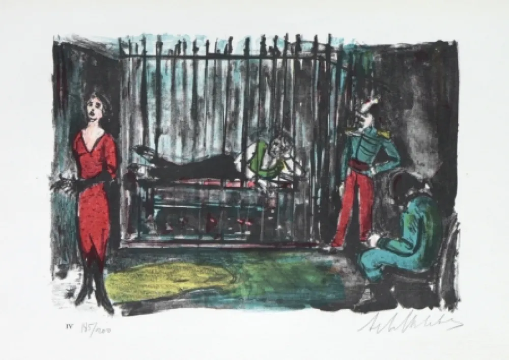 Lithografie Blatas - 	L'opera Des Gueux the Beggers Opera plate no. IV