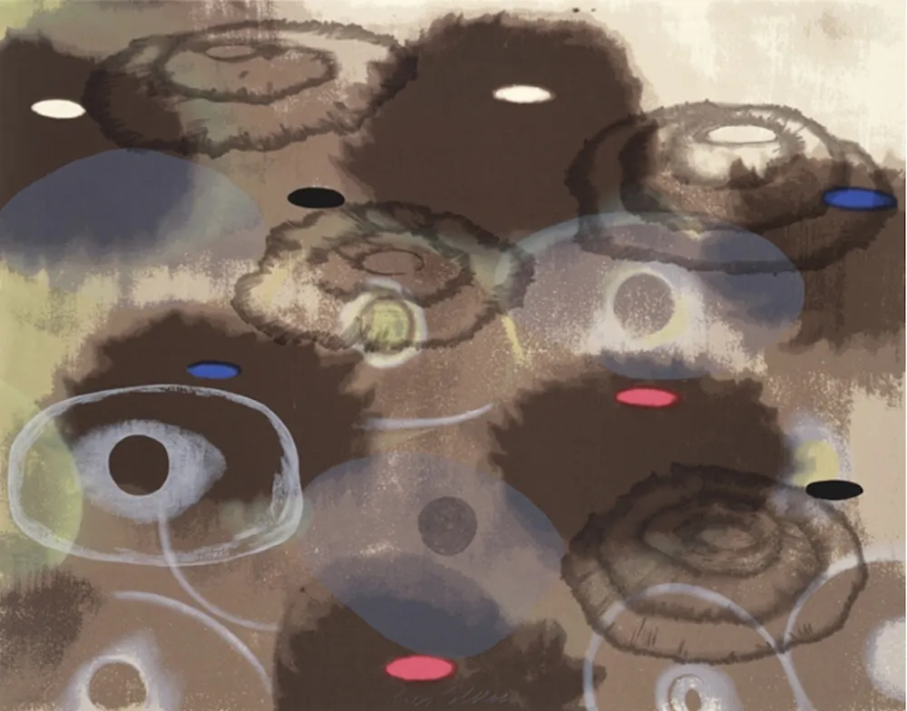 Zeefdruk Bleckner - Just Because II