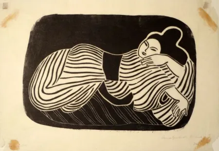 Houtsnede Blenk - Liegende