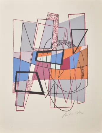 Zeefdruk Bloc - Composition, 1954 - Hand-signed