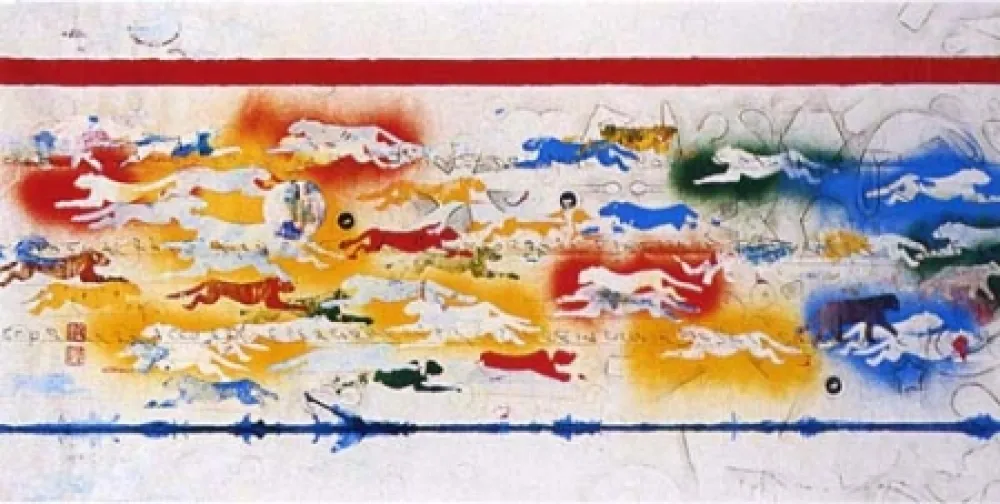 Zeefdruk Boetti - La Natura, una faccenda ottusa (Pantere)