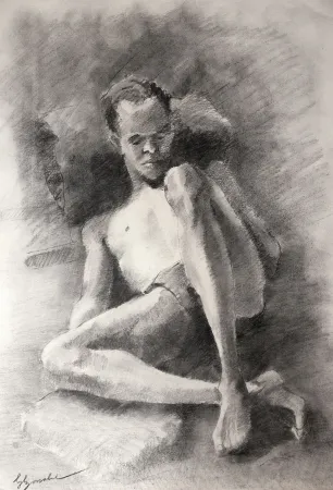 Geen Techniek Bonabel - Eliane Bonabel / Louis-Ferdinand Céline - DESSIN ORIGINAL / ORIGINAL DRAWING - Nu Masculin / Male Nude - 1939