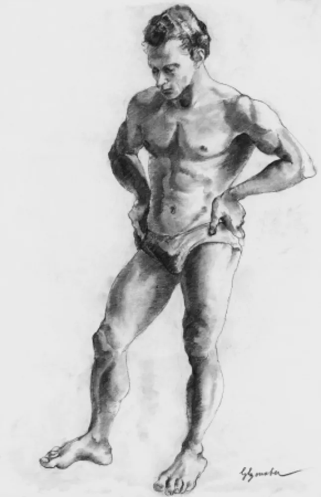 Lithografie Bonabel - ELIANE BONABEL / Louis-FerdinandCéline - Nu Masculin / Male Nude  - 1938