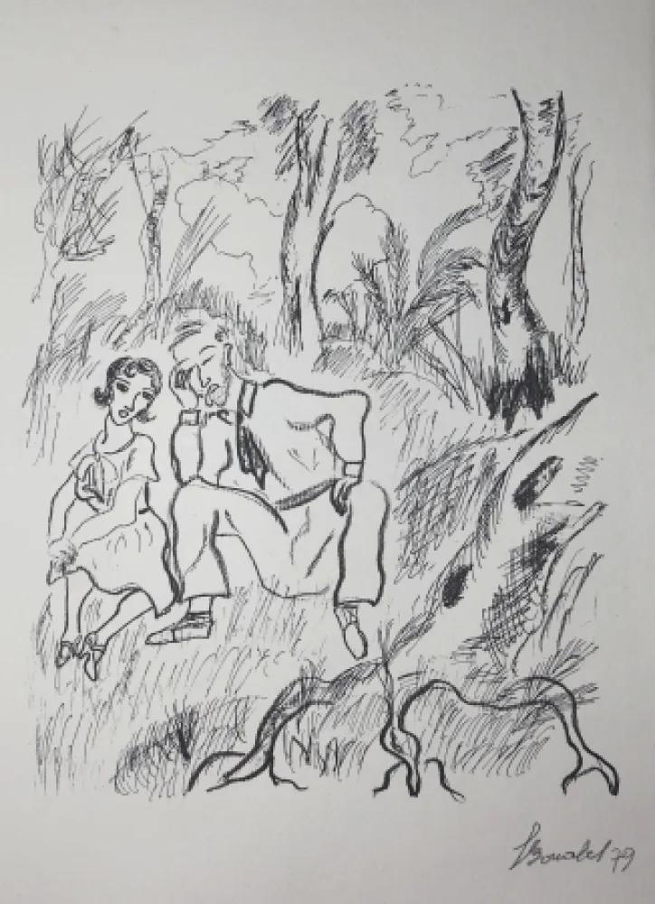 Gravure Bonabel - Louis-Ferdinand Céline - Gravure Originale - Voyage au Bout de la Nuit