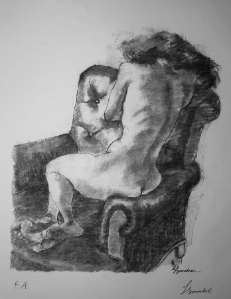 Lithografie Bonabel - Louis-Ferdinand Céline - Litographie Originale / Original Lithograph - Autoportrait/Self-portrait -1945