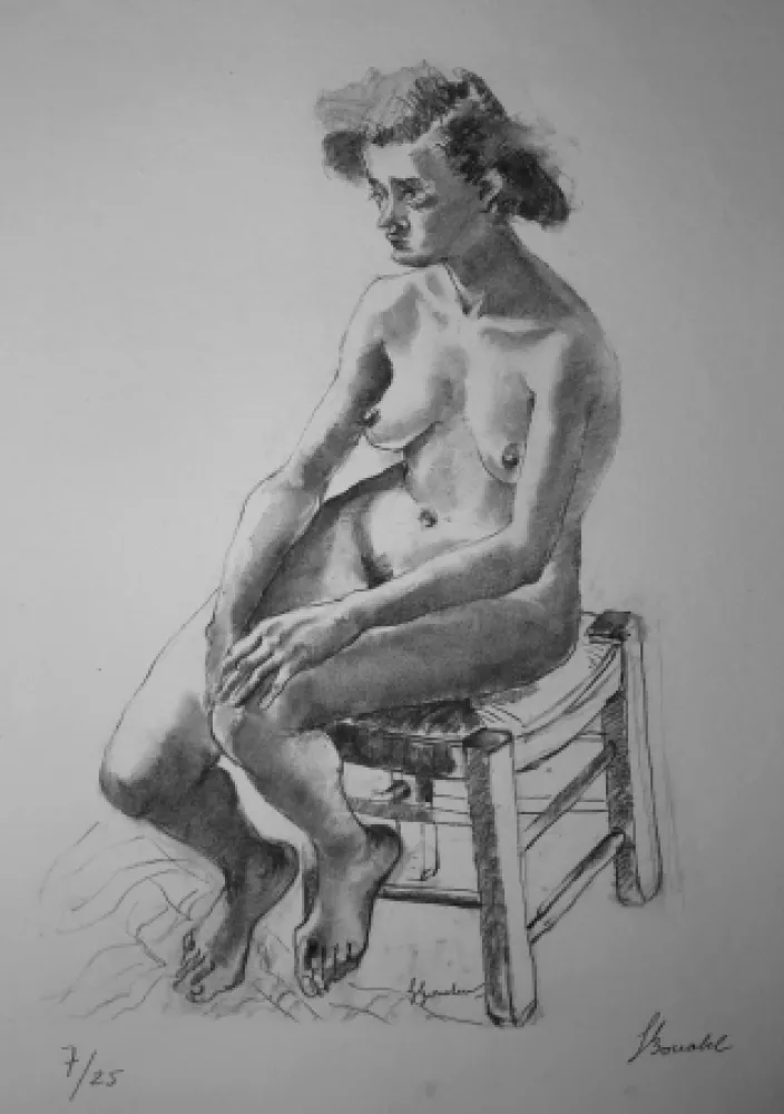 Lithografie Bonabel - Louis-Ferdinand Céline - Nu Feminin - Female Nude - 1938