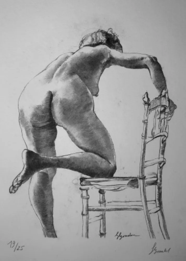 Lithografie Bonabel - Louis-Ferdinand Céline - Nu Feminin / Female Nude - 1938