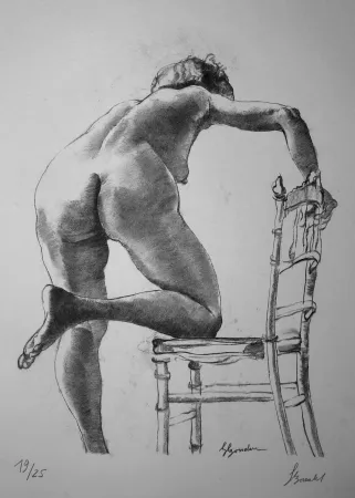 Lithografie Bonabel - Louis-Ferdinand Céline - Nu Feminin / Female Nude - 1938