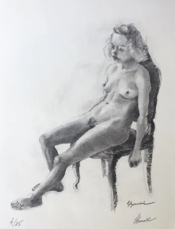 Lithografie Bonabel - Louis-Ferdinand Céline - Nu Feminin - Teen Nude - 1938