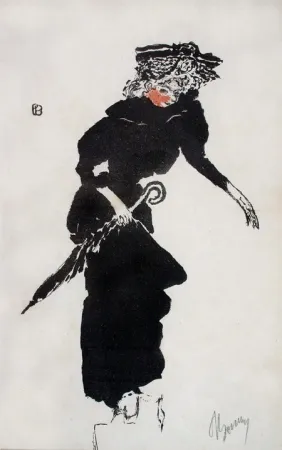 Lithografie Bonnard - Femme au Parapluie