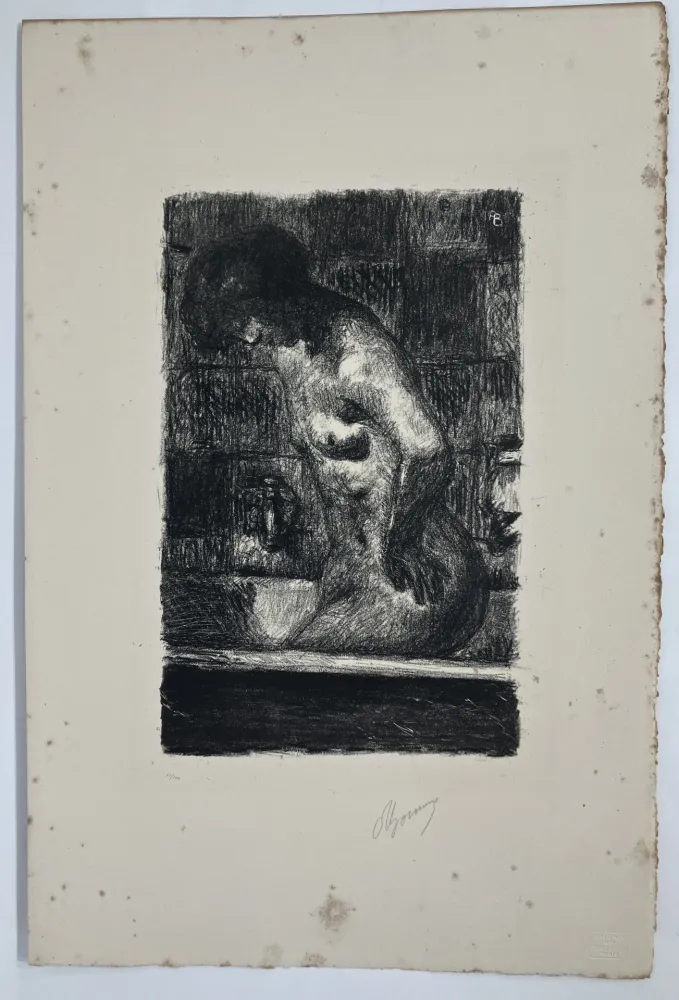 Lithografie Bonnard - Femme debout dans sa baignoire. 1925.