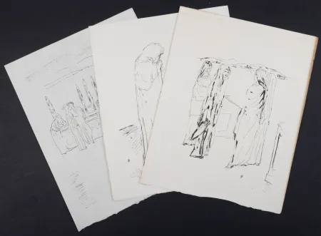 Lithografie Bonnard - La vie de Sainte Monique #10, 1930 - Set of 3 lithographs- Set of 3 litographss