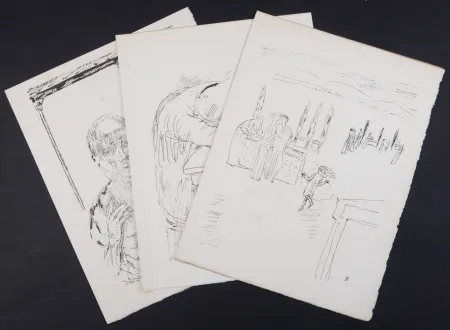 Lithografie Bonnard - La vie de Sainte Monique #11, 1930 - Set of 3 lithographs