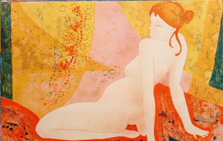 Lithografie Bonnefoit - Alain Bonnefoit - Nude, Chromolithograph on Arches paper, Hand signed, cca 70-80's