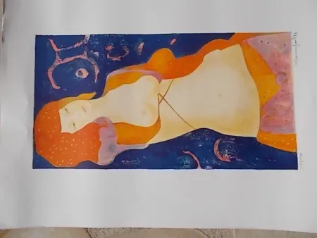 Lithografie Bonnefoit - Nue orange