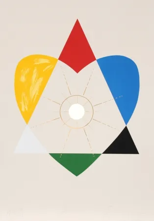 Zeefdruk Borofsky - The Balance of Love and Work Produces Energy