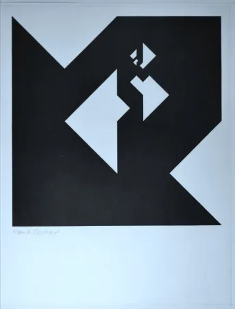 Houtsnede Bosshard - 1961 zwölf variationen über ein würfelthema - 1962 zwölf typografische konstellationen.