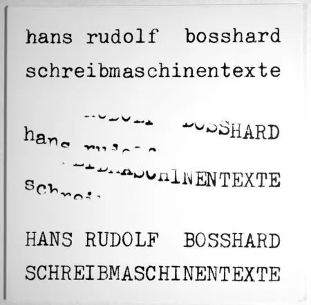 Geïllustreerd Boek Bosshard - Schreibmaschinentexte. 