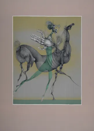Lithografie Bouché - Cheval et cavalier, 1978 - Hand-signed