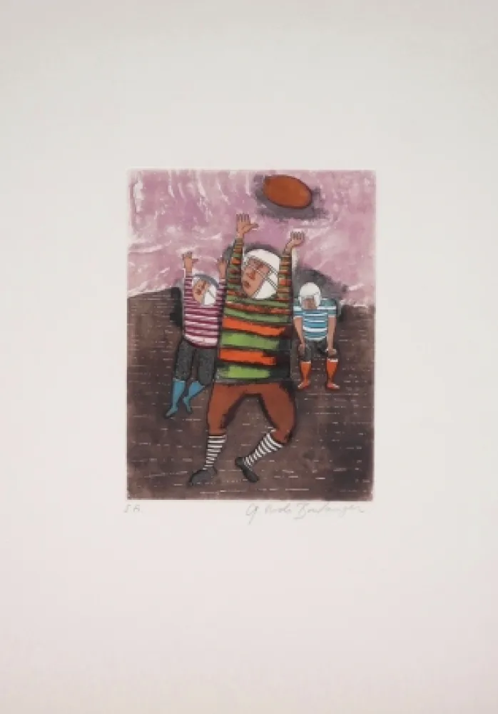 Aquatint Boulanger - Jeu de Ballon