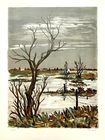 Lithografie Boumian - Paysage