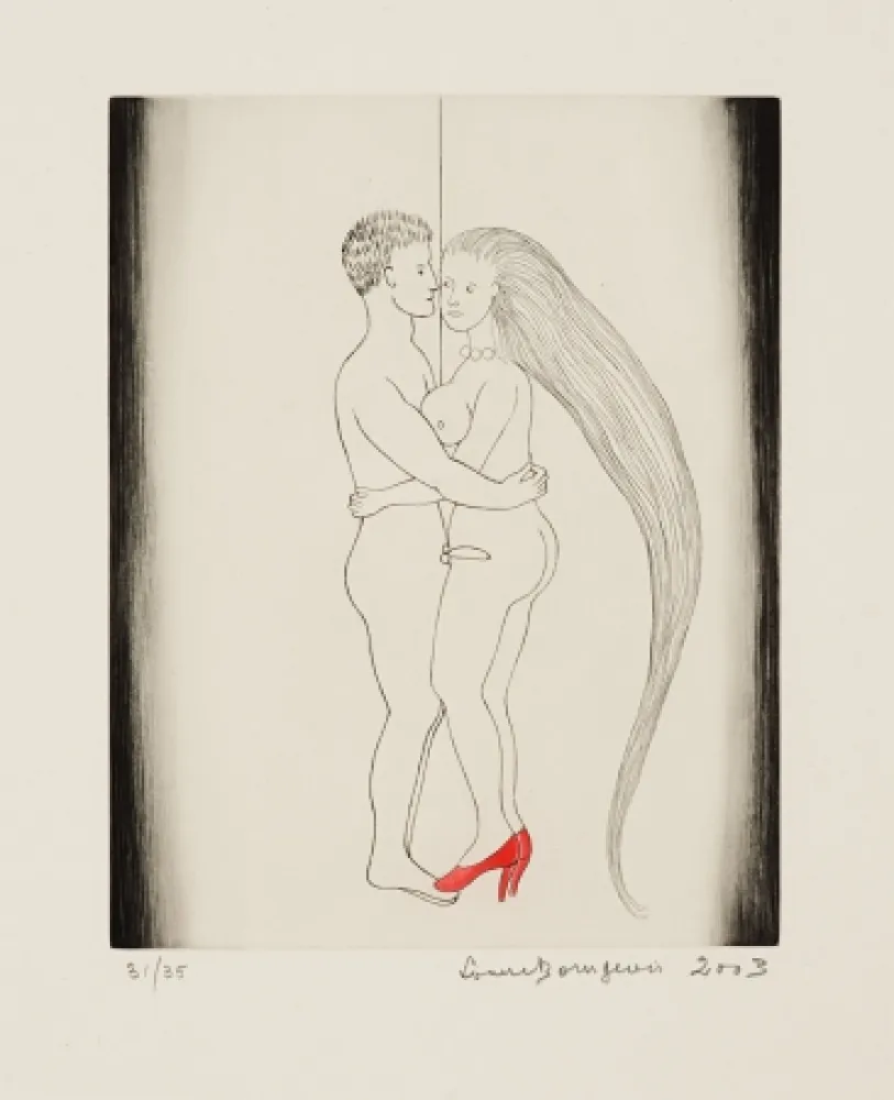 Ets En Aquatint Bourgeois - The Couple, from La Réparation