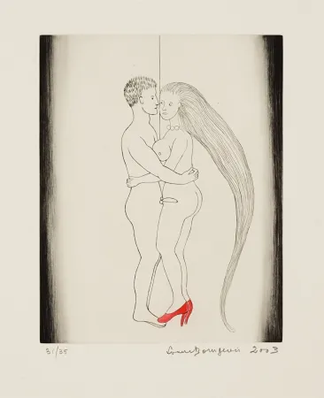 Ets En Aquatint Bourgeois - The Couple, from La Réparation