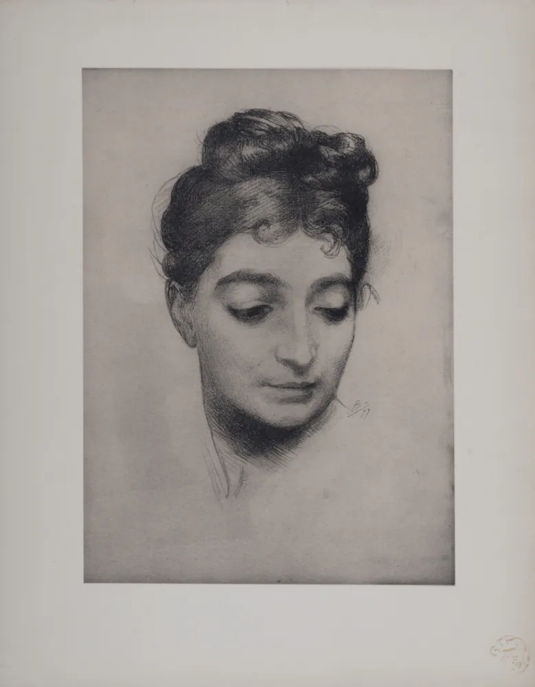 Lithografie Bracquemond - Portrait, 1897