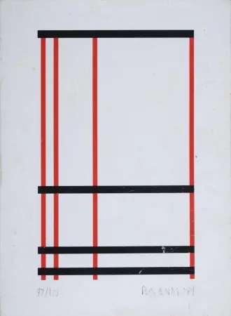 Zeefdruk Brandt - Composition abstraite #4 