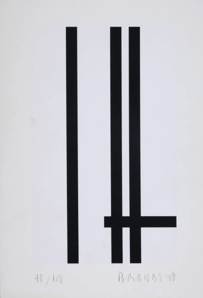 Zeefdruk Brandt - Composition abstraite #5