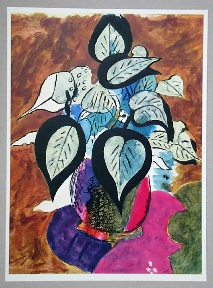 Lithografie Braque (After) - Feuillage en couleurs
