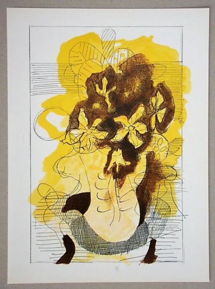 Lithografie Braque (After) - Vase jaune