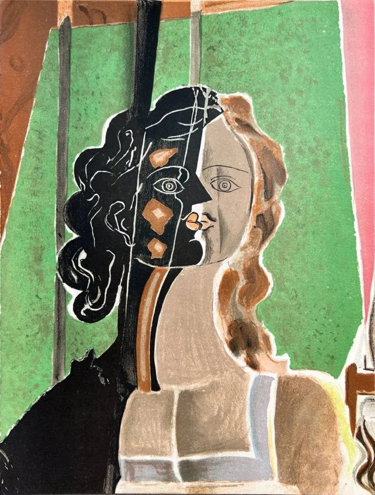 Lithografie Braque - Cubist Portrait
