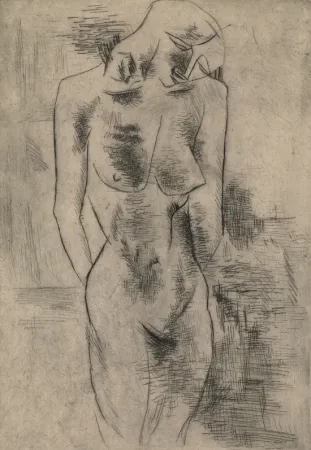 Gravure Braque - Etude de nu