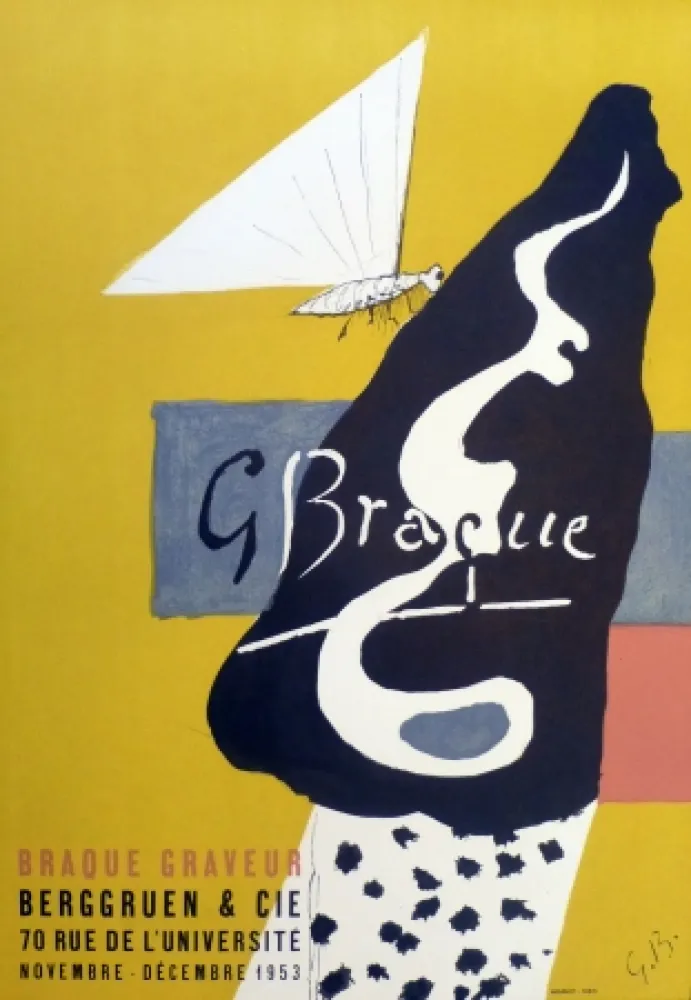 Lithografie Braque - Exposition galerie Berggruen 1953