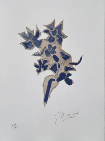 Lithografie Braque - Giroflée bleue 