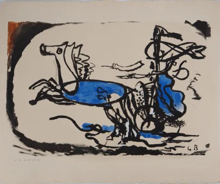 Lithografie Braque - Le Char grec