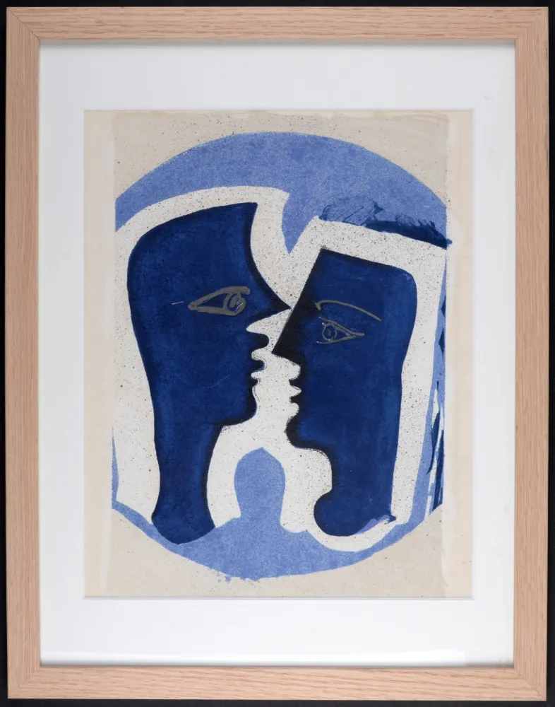 Geen Techniek Braque - Le Couple, 1963 - Framed