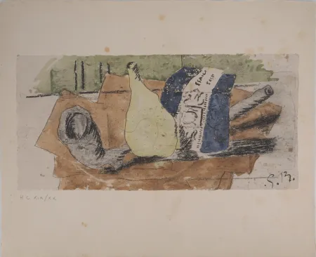 Lithografie Braque - Le paquet de bleu