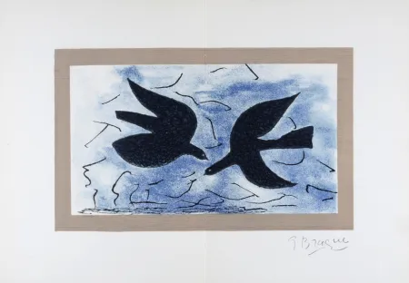 Lithografie Braque - Les deux Oiseaux, 1966