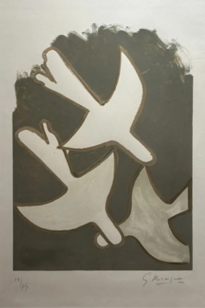 Lithografie Braque - Les Oiseaux Blancs