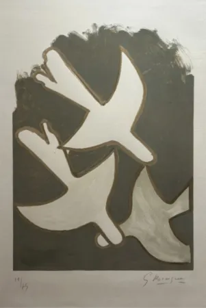 Lithografie Braque - Les Oiseaux Blancs