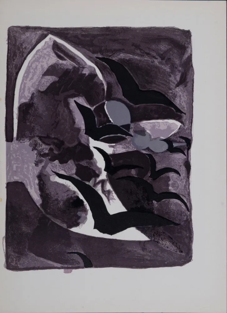 Lithografie Braque - Les oiseaux de nuit, 1964
