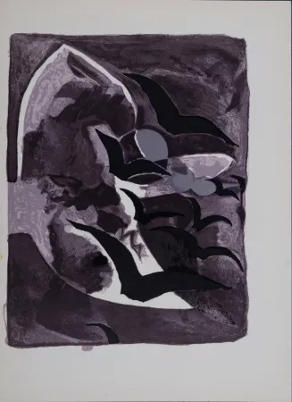 Lithografie Braque - Les oiseaux de nuit, 1964