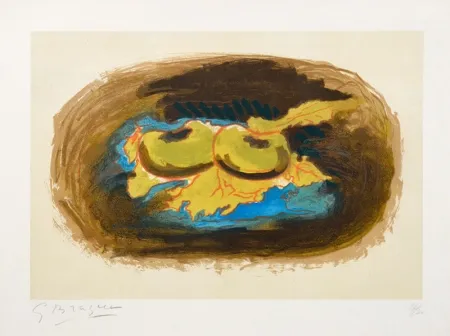 Lithografie Braque - Les Pommes et Feuilles (Apples and Leaves), 1958