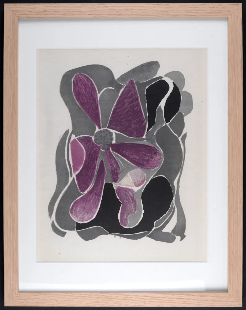 Lithografie Braque - L'Iris, 1963 - Framed