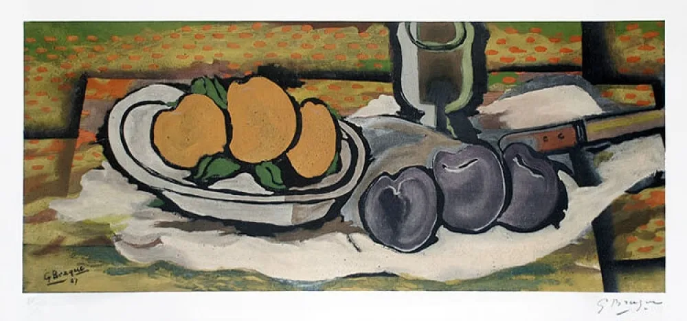 Lithografie Braque - Nature morte aux fruits, 1950