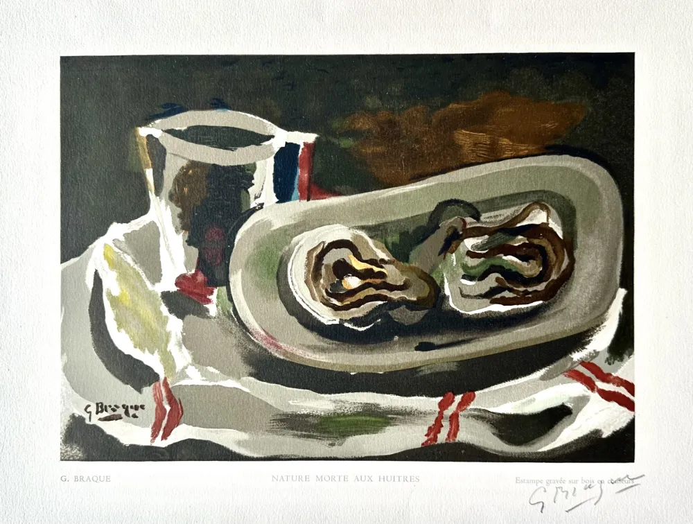 Houtsnede Braque - Nature Morte aux Huitres 