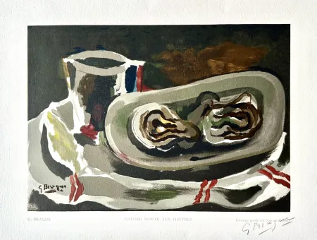 Houtsnede Braque - Nature Morte aux Huitres 